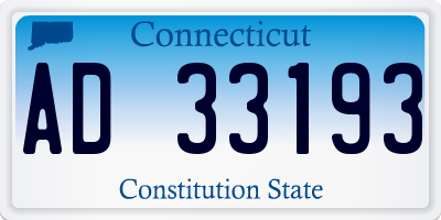 CT license plate AD33193