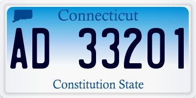 CT license plate AD33201