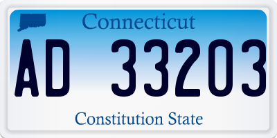 CT license plate AD33203