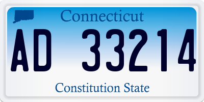 CT license plate AD33214