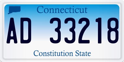 CT license plate AD33218