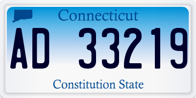 CT license plate AD33219