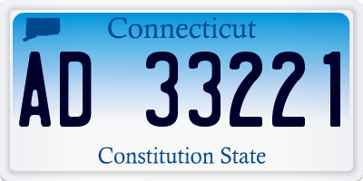CT license plate AD33221