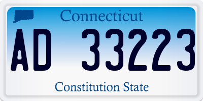 CT license plate AD33223