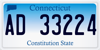 CT license plate AD33224