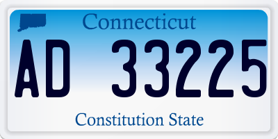 CT license plate AD33225