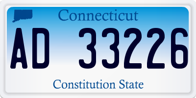 CT license plate AD33226
