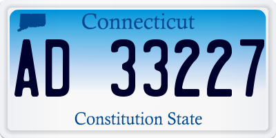 CT license plate AD33227