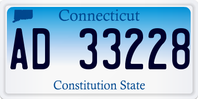 CT license plate AD33228