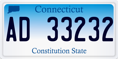 CT license plate AD33232