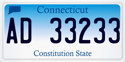CT license plate AD33233