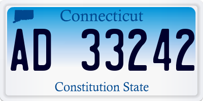 CT license plate AD33242