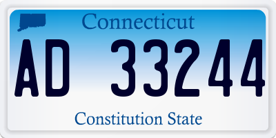 CT license plate AD33244