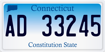 CT license plate AD33245