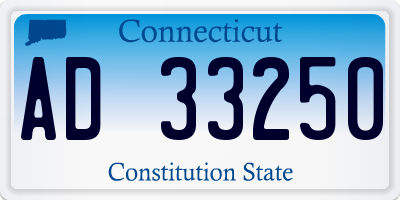 CT license plate AD33250