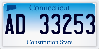 CT license plate AD33253
