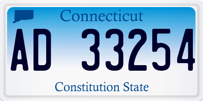 CT license plate AD33254
