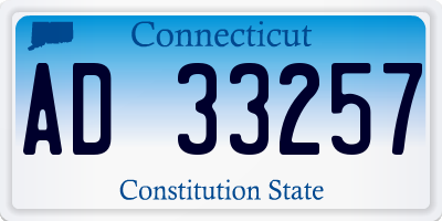 CT license plate AD33257