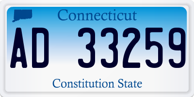 CT license plate AD33259