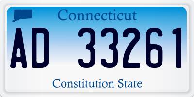 CT license plate AD33261
