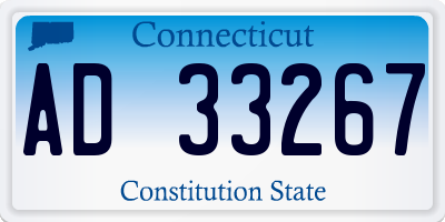 CT license plate AD33267