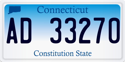 CT license plate AD33270