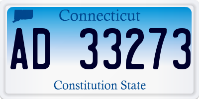 CT license plate AD33273