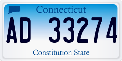 CT license plate AD33274