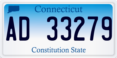 CT license plate AD33279