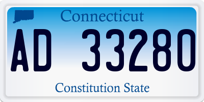 CT license plate AD33280