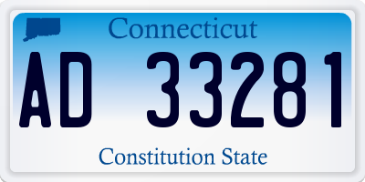 CT license plate AD33281