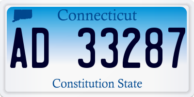 CT license plate AD33287
