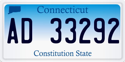 CT license plate AD33292