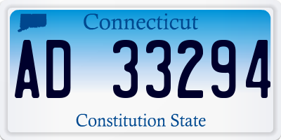 CT license plate AD33294