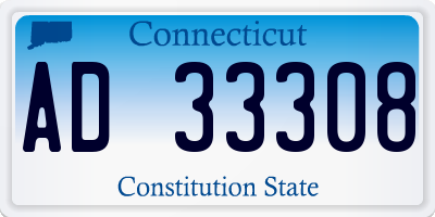 CT license plate AD33308