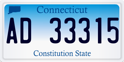 CT license plate AD33315