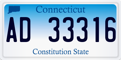 CT license plate AD33316