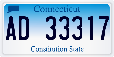 CT license plate AD33317