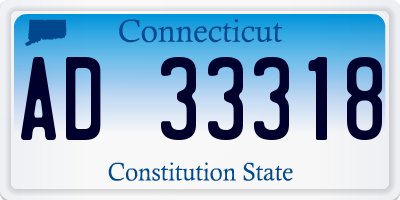 CT license plate AD33318