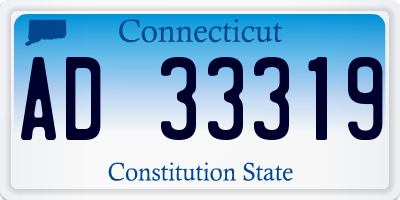 CT license plate AD33319