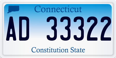 CT license plate AD33322