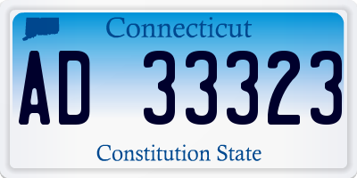 CT license plate AD33323