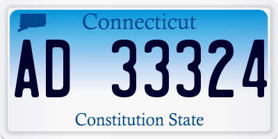 CT license plate AD33324