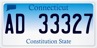 CT license plate AD33327