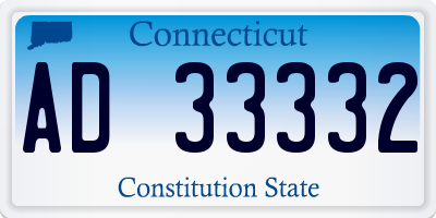 CT license plate AD33332