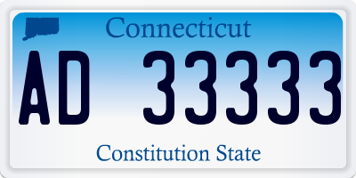 CT license plate AD33333