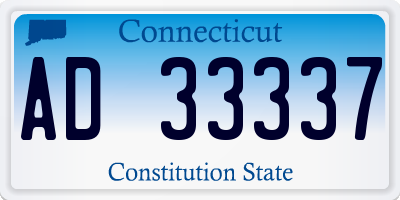 CT license plate AD33337