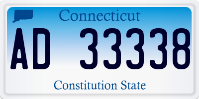 CT license plate AD33338