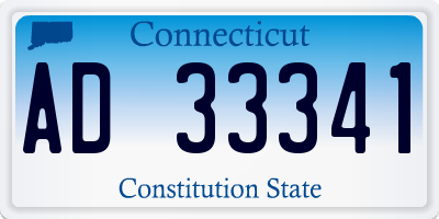 CT license plate AD33341
