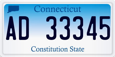 CT license plate AD33345